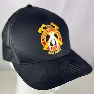 UBC Lathers Local 68L Bay Area Michigan Firefighter Black Trucker Snapback Cap